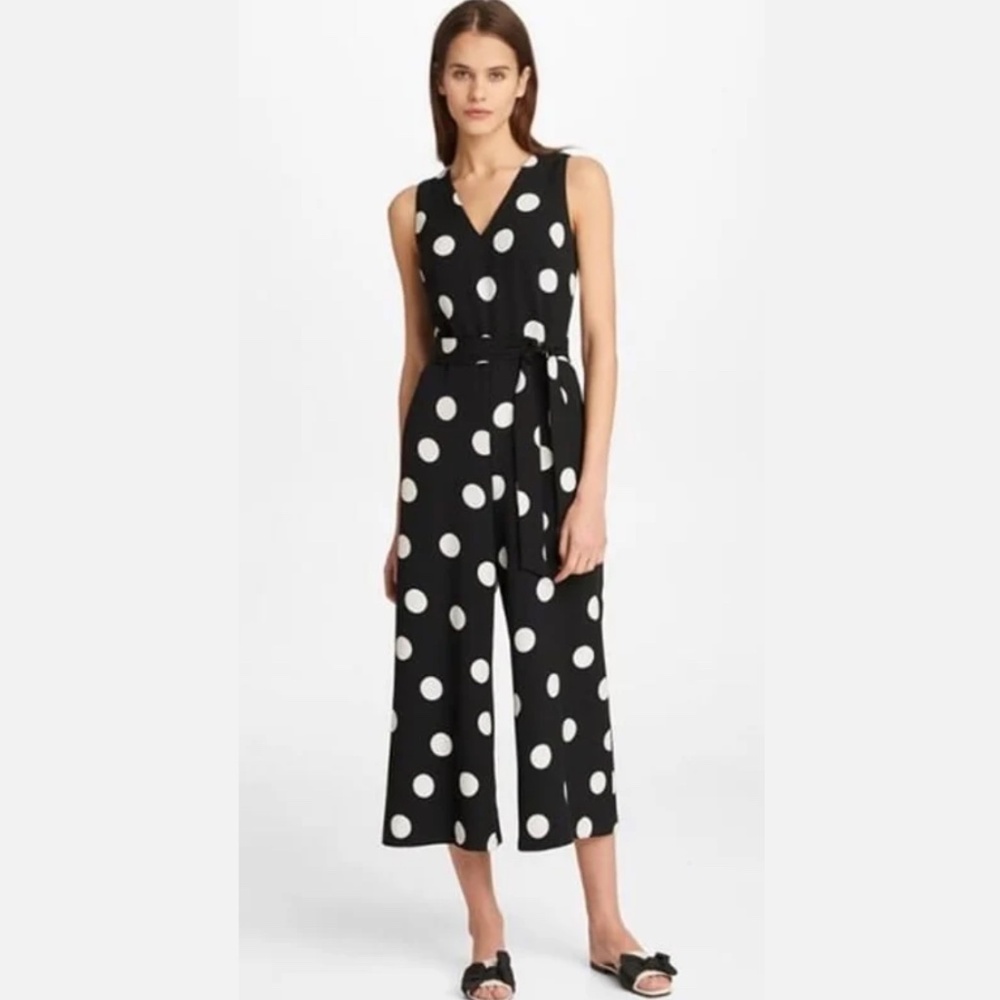 Karl Lagerfeld Black and White Polka dots Jumpsuit Dress NWT Size 12